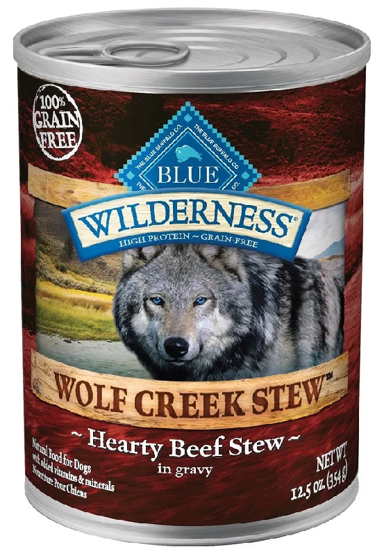 Blue Buffalo Wilderness Wolf Creek Stew Hearty Beef Stew Canned Dog Food