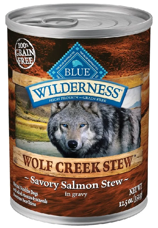 Blue Buffalo Wilderness Wolf Creek Stew Savory Salmon Stew Canned Dog Food