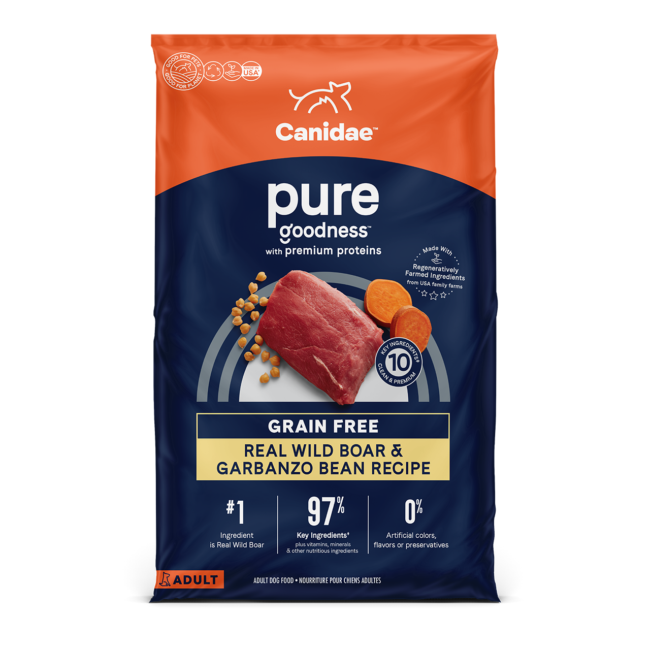 Canidae PURE Grain Free Wild Boar & Garbanzo Bean Recipe Dry Dog Food