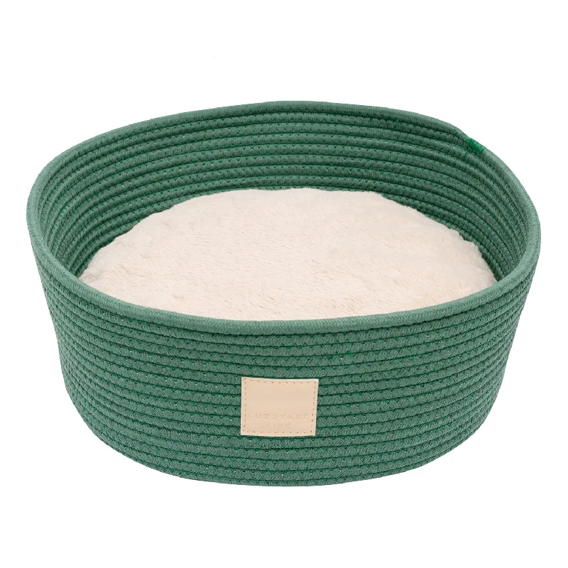 FuzzYard Life Myrtle Green Rope Basket Bed