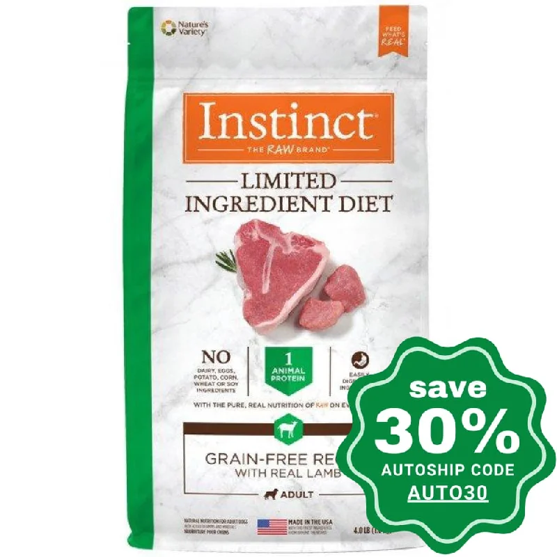 Nature's Variety Instinct - Dog Dry Food - Limited Ingredient Diet Grain-Free with Lamb - 20LB