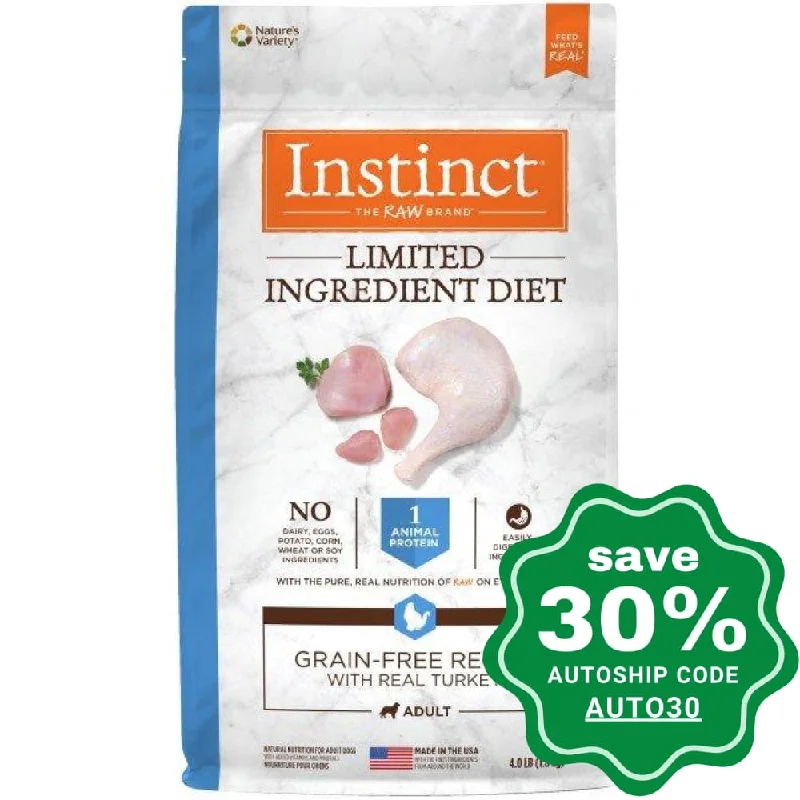 Nature's Variety Instinct - Dog Dry Food - Limited Ingredient Diet Grain-Free with Turkey - 4LB