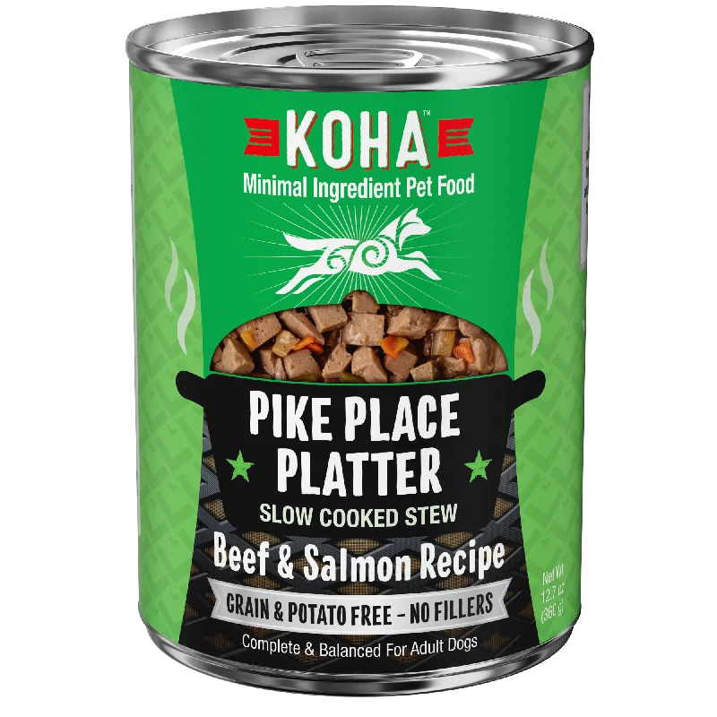 KOHA Grain & Potato Free Pike Place Platter Slow Cooked Stew with Beef & Salmon Canned Dog Food