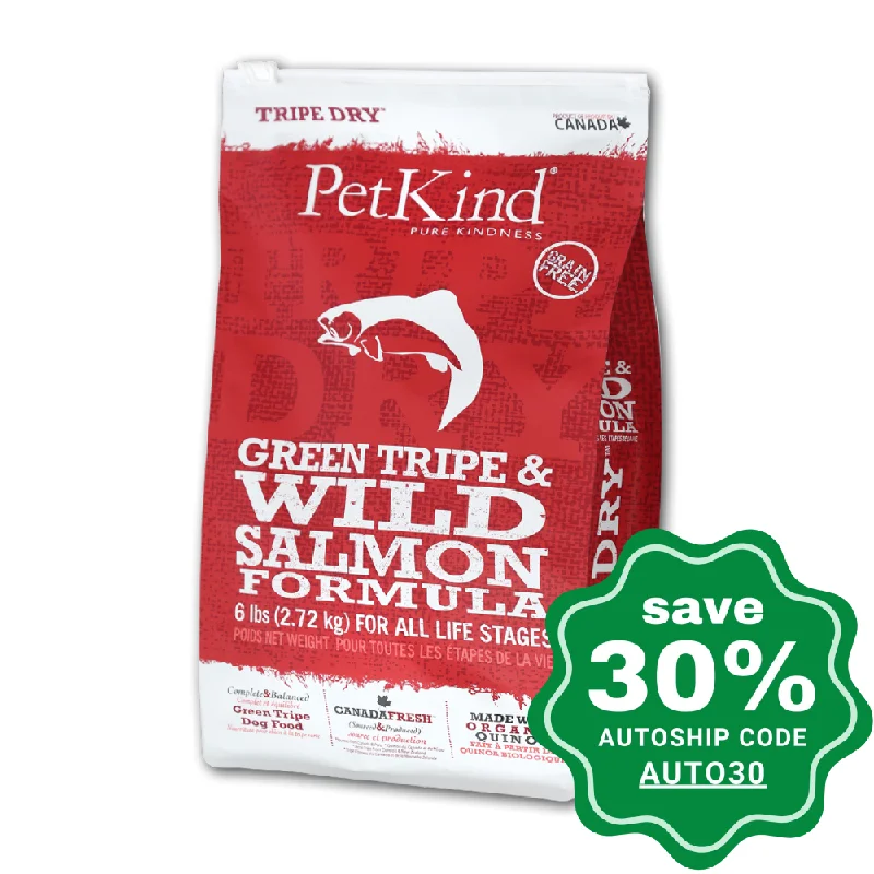 PetKind - Dry Food for Dogs - Tripe Dry Green Tripe & Wild Salmon Formula - 14LB