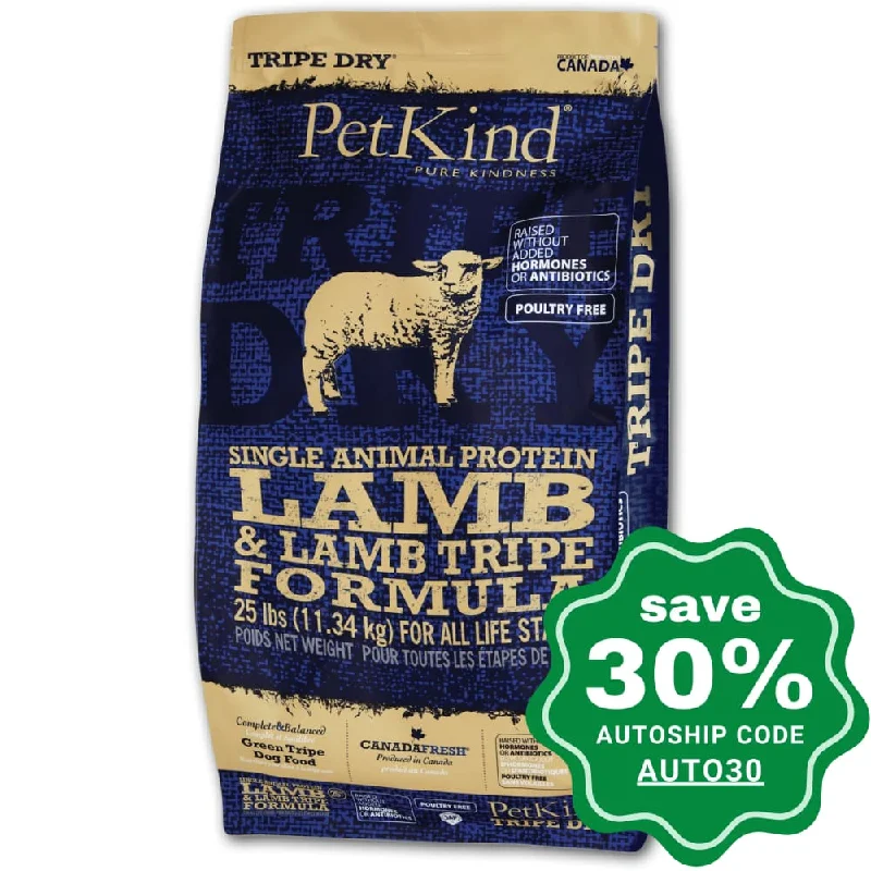 PetKind - Dry Food for Dogs - Tripe Dry Single Animal Protein Lamb & Lamb Tripe Formula - 6LB