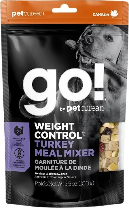 Petcurean Go! Weight Control Grain Free Freeze Dried Turkey Meal Mixer for Dogs