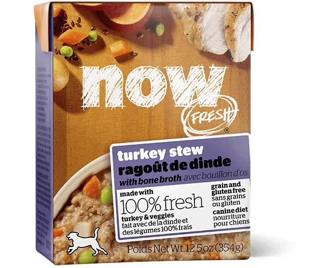 Petcurean Now! Fresh Grain Free Turkey Stew with Bone Broth Wet Dog Food