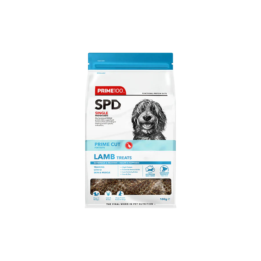 Prime 100 SPD Prime Cut Lamb Single Protein Dog Treats 100g