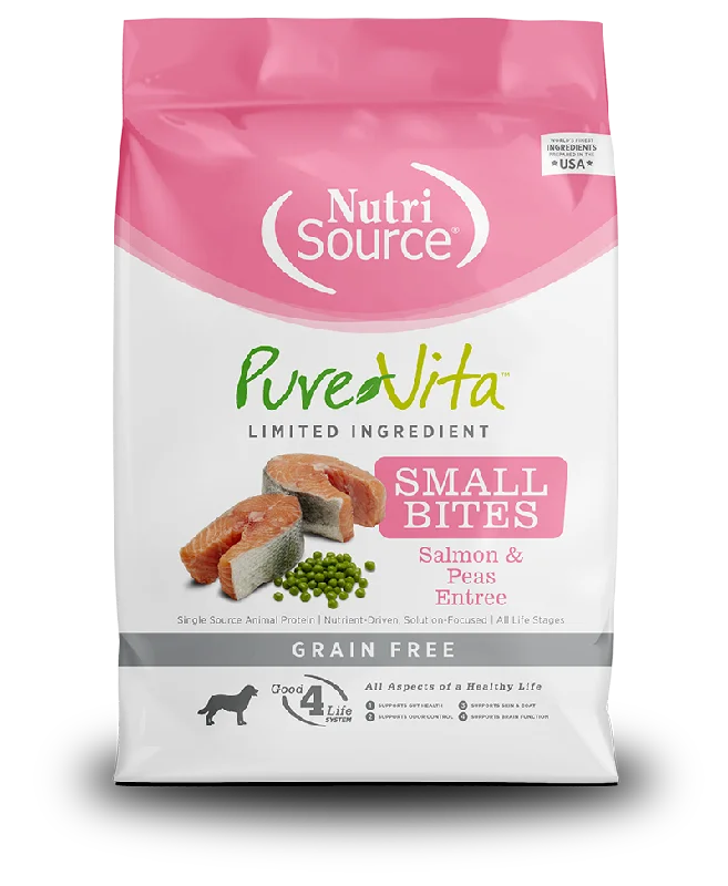 PureVita Small Bites Grain Free Salmon & Peas Recipe Dry Dog Food