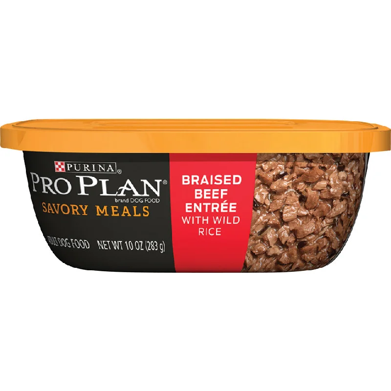 Purina Pro Plan Savory Meals Braised Beef Entree with Wild Rice Adult Dog Food