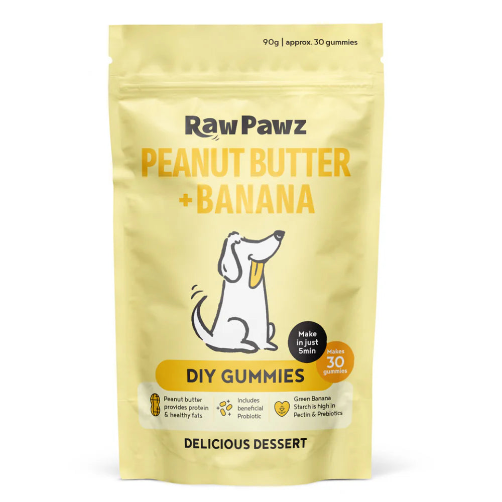 Raw Pawz DIY Gummies Banana and Peanut Butter Dog Treats 90g