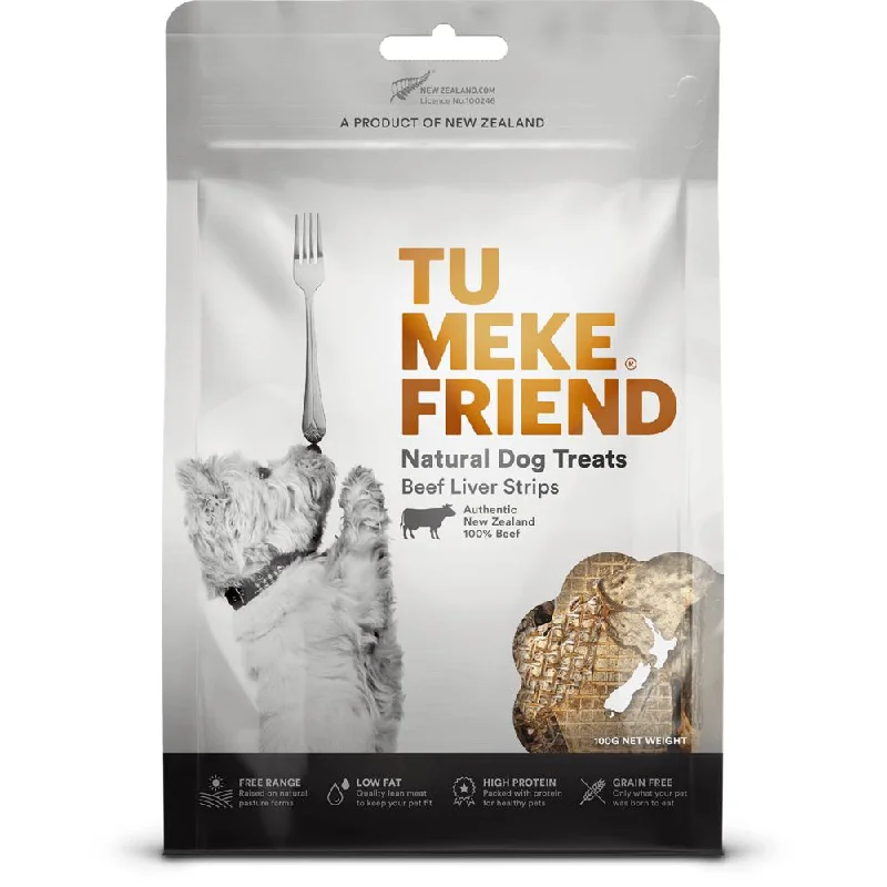 Tu Meke Friend Air Dried Natural Beef Liver Strips Dog Treats 100g ***