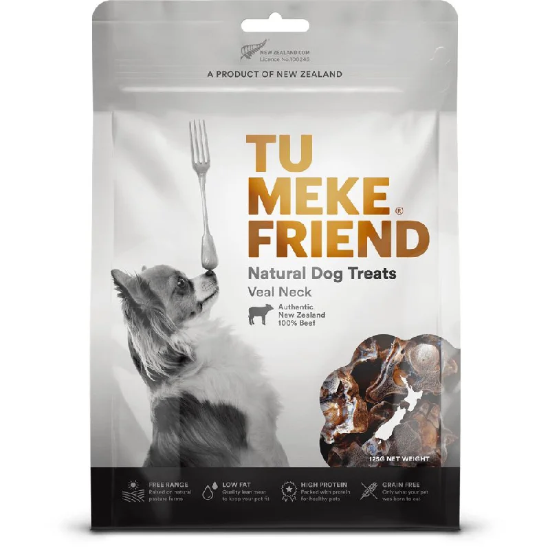 Tu Meke Friend Air Dried Natural Veal Neck Dog Treats 125g ***