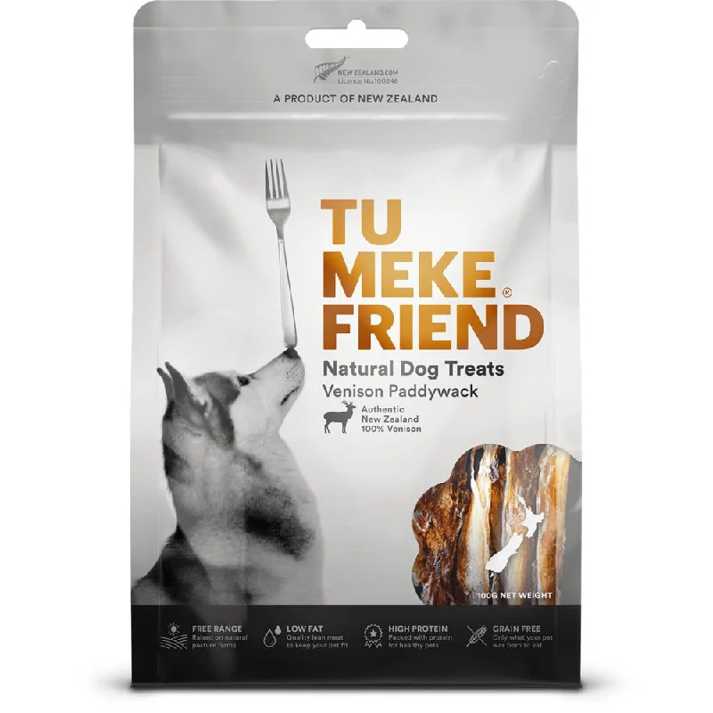 Tu Meke Friend Air Dried Natural Venison Paddywack Dog Treats 100g ***