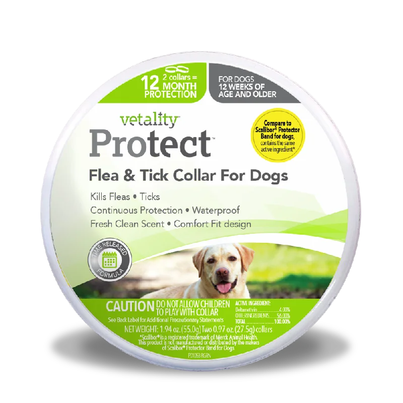 Vetality Protect Flea & Tick Collar Dogs, 12 month