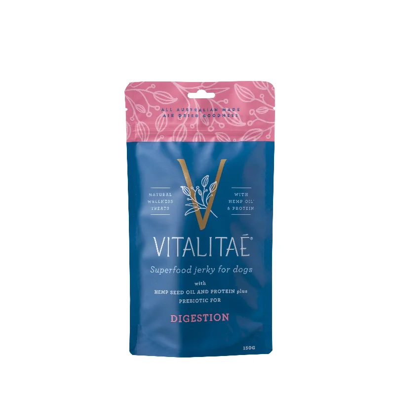 Vitalitae Digestion Superfood Jerky Dog Treats with Hemp Seed Oil 150g