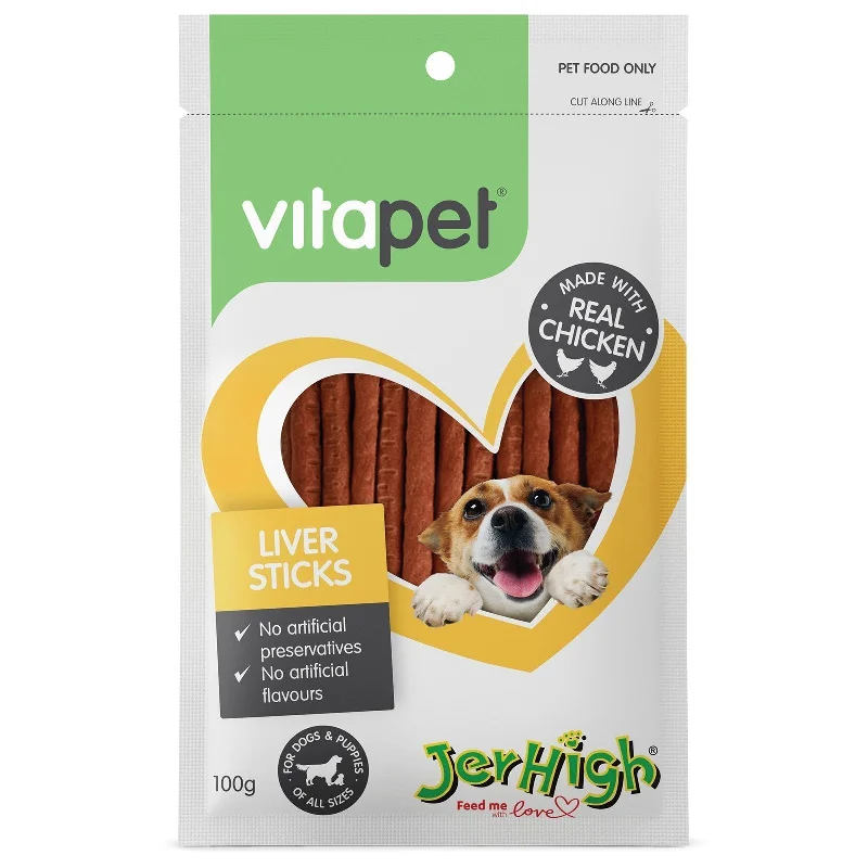 Vitapet Jerhigh Liver Sticks Dog Treats 100g*