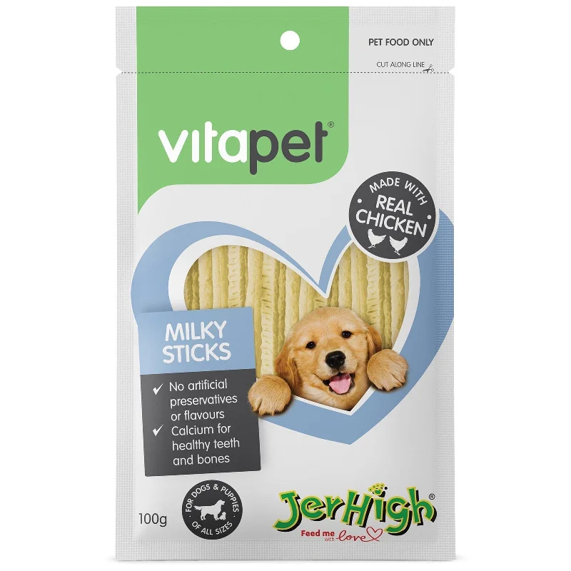 Vitapet Jerhigh Milky Sticks Dog Treats 100g