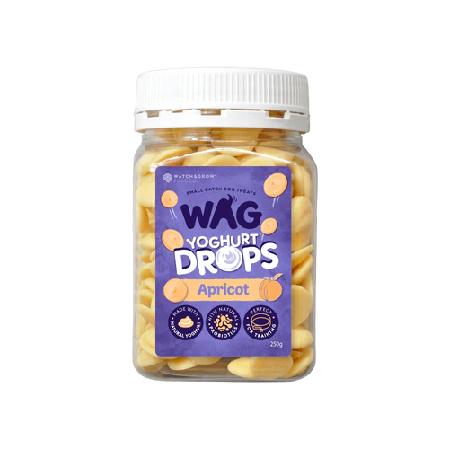 Wag Yoghurt Drops Apricot Dog Treats 250g***