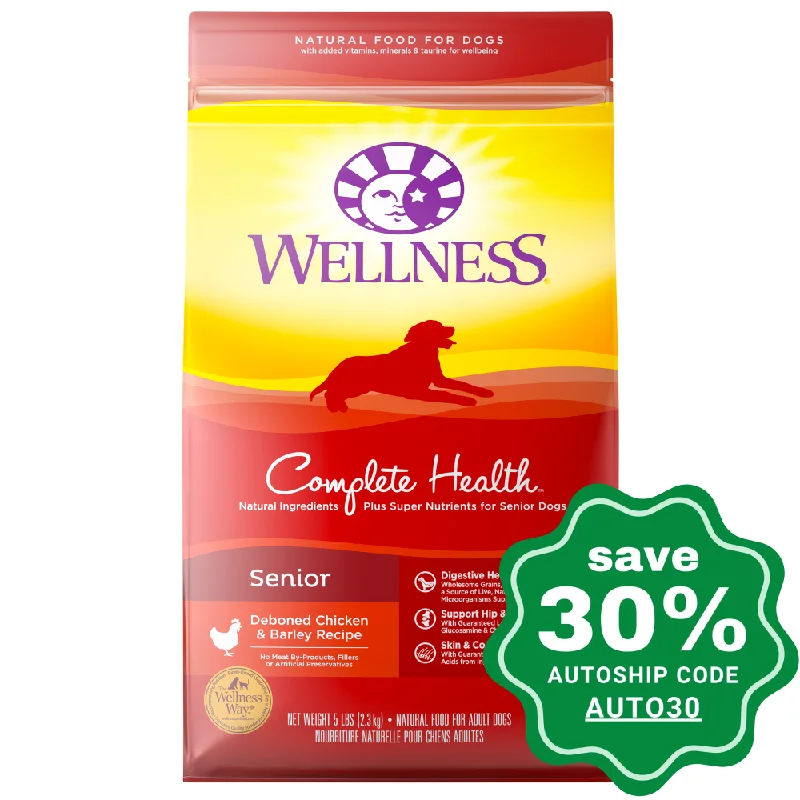 Wellness - Complete Health - Dry Dog Food - Senior Deboned Chicken & Barley - 5LB (Min. 3 Packs)