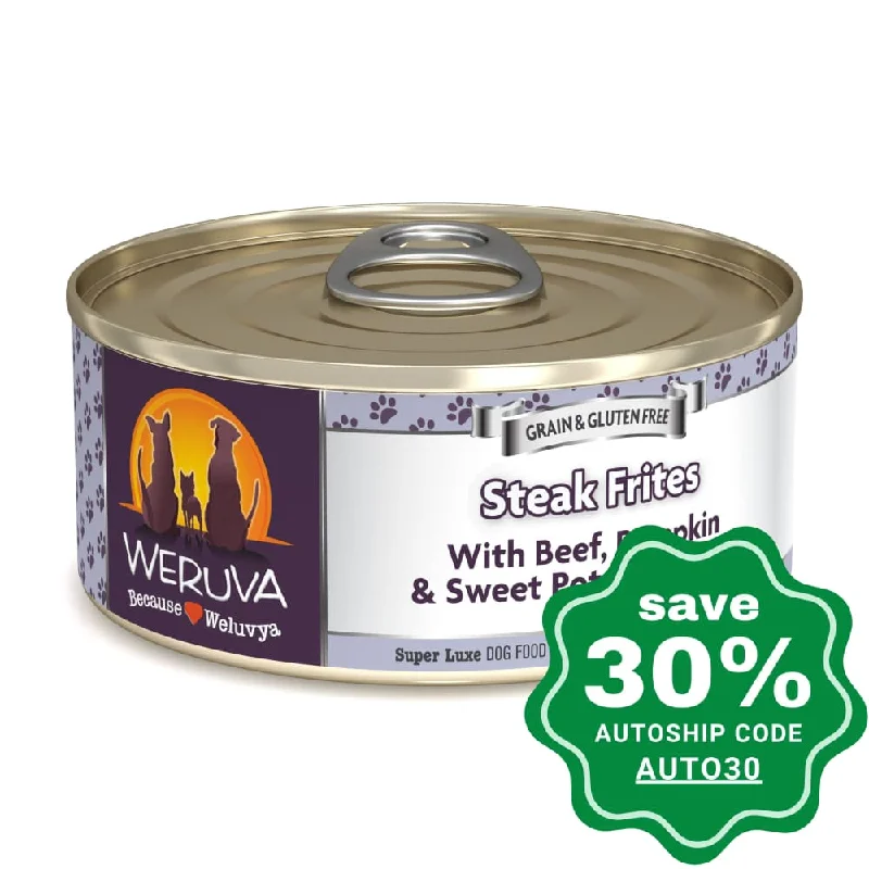 Weruva - Grain-Free Canned Dog food - Steak Frites with Beef, Pumpkin & Sweet Potato in Gravy - 156G (min. 24 Cans)