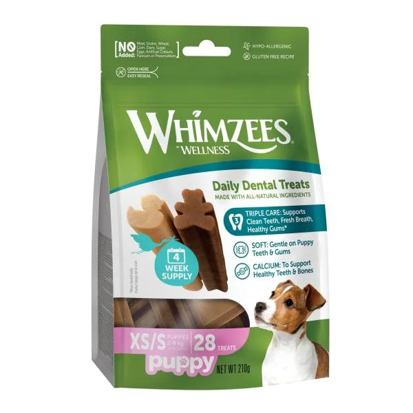 Whimzees Puppy Dental Dog Treats for Extra Small and Small Breeds 28 Pack~~~***