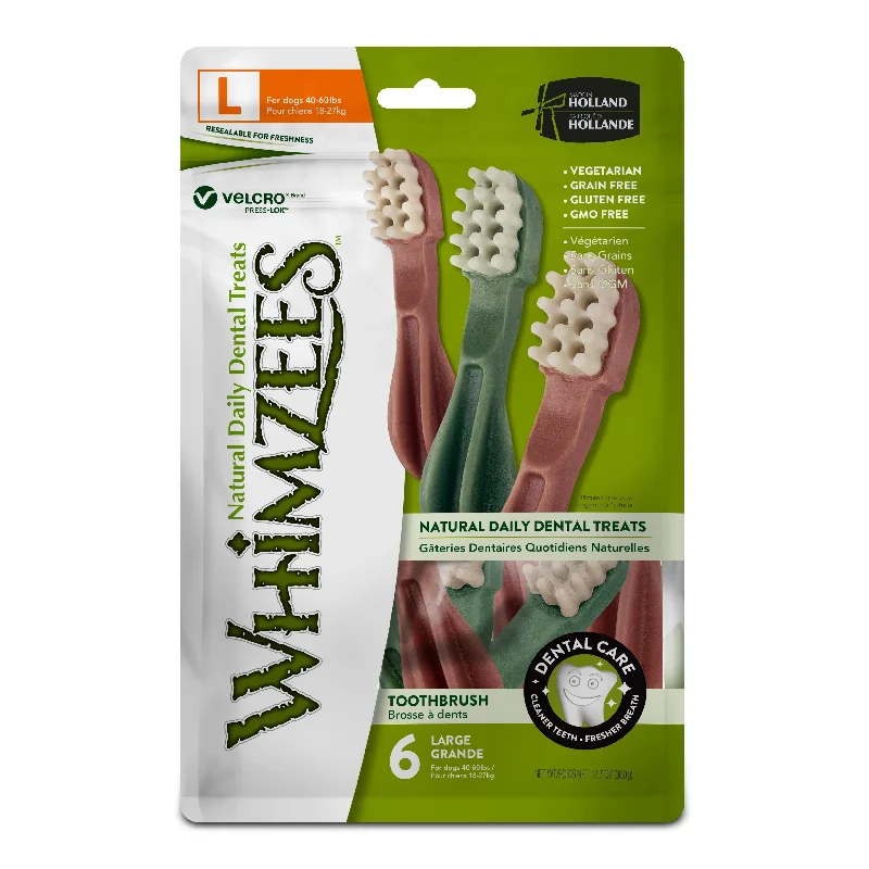 Whimzees Toothbrush Dental Dog Treats Large 6 Pack~~~