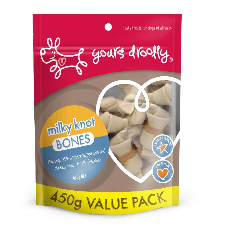 Yours Droolly Dog Treats Milky Knot Bones 450g*