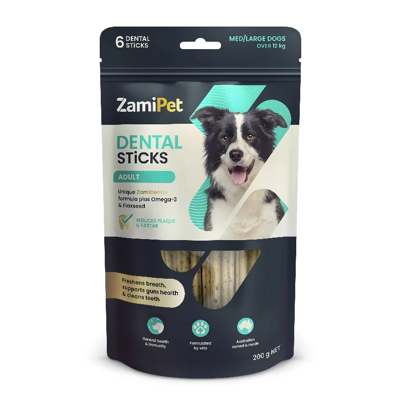 ZamiPet Dental Sticks for Medium and Large Adult Dogs 200g 6 Pack***