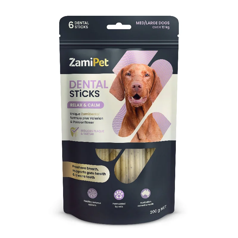 ZamiPet Dental Sticks Relax and Calm for Medium and Large Dogs 200g 6 Pack***