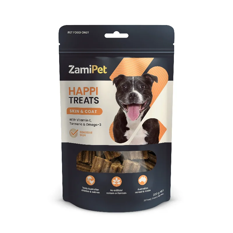 ZamiPet Happitreats Skin and Coat Chews for Dogs 200g 30 Pack***