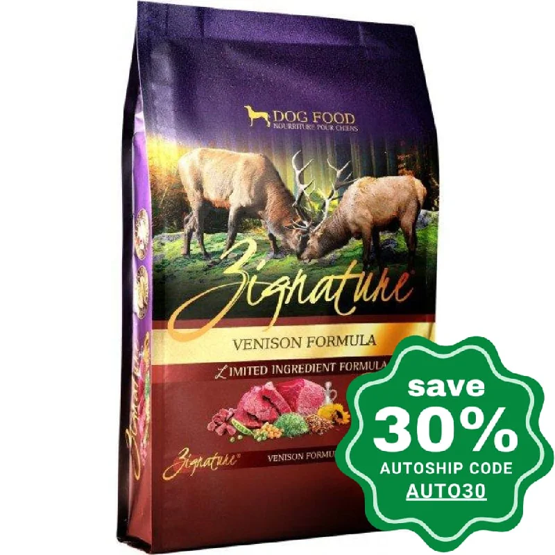 Zignature - Dry Dog Food - Grain Free Venison - 4LB (Min. 2 Packs)