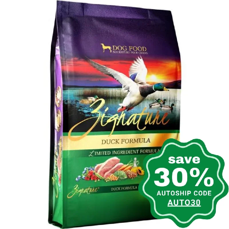 Zignature - Dry Dog Food - Grain Free Duck - 4LB (Min. 2 Packs)