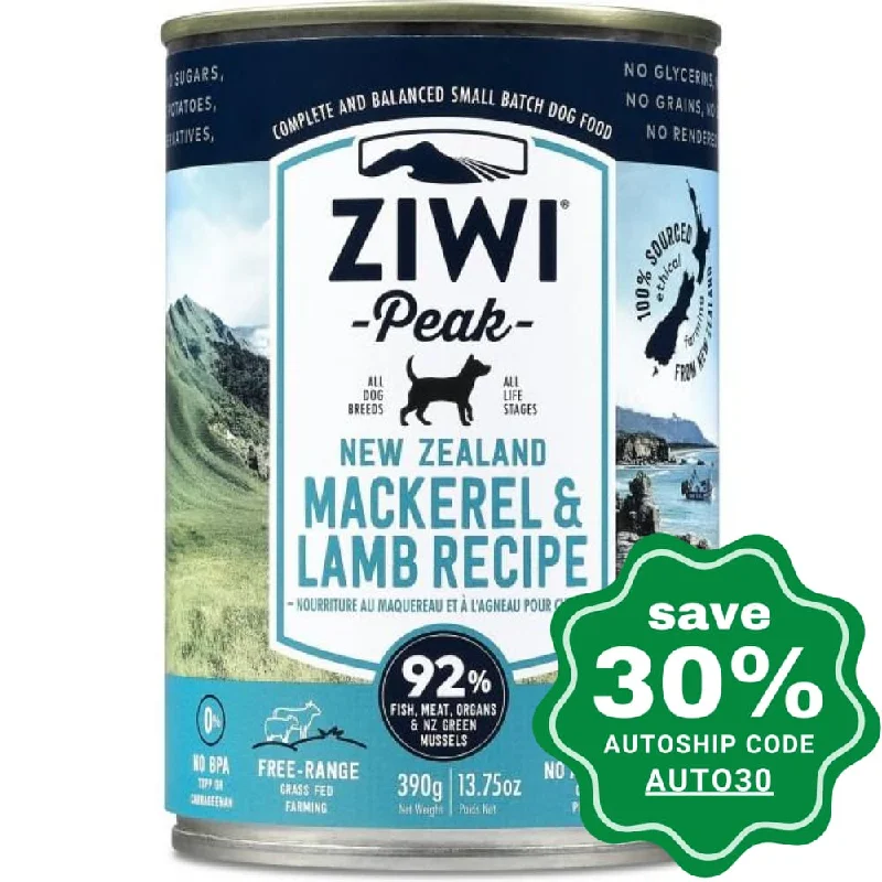 Ziwipeak - Moist MACKEREL & LAMB Recipe Canned Dog Food - 390G (min. 12 cans)