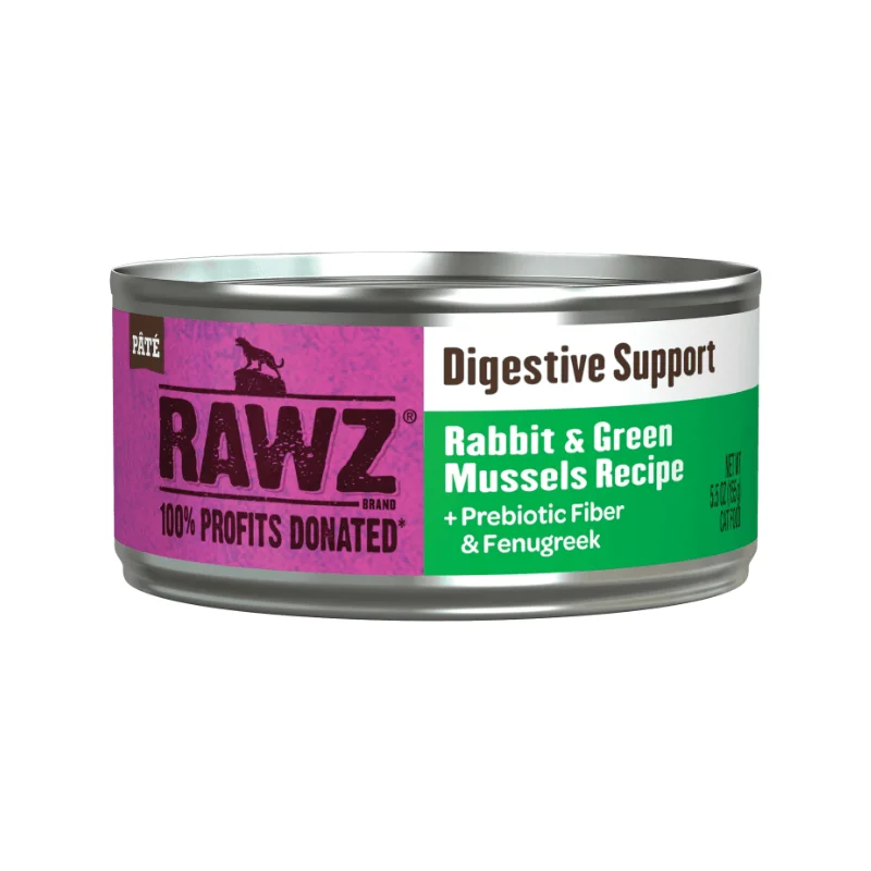 Canned Cat Food - Digestive Support - Rabbit & Green Mussels Recipe Pâté - 5.5 oz