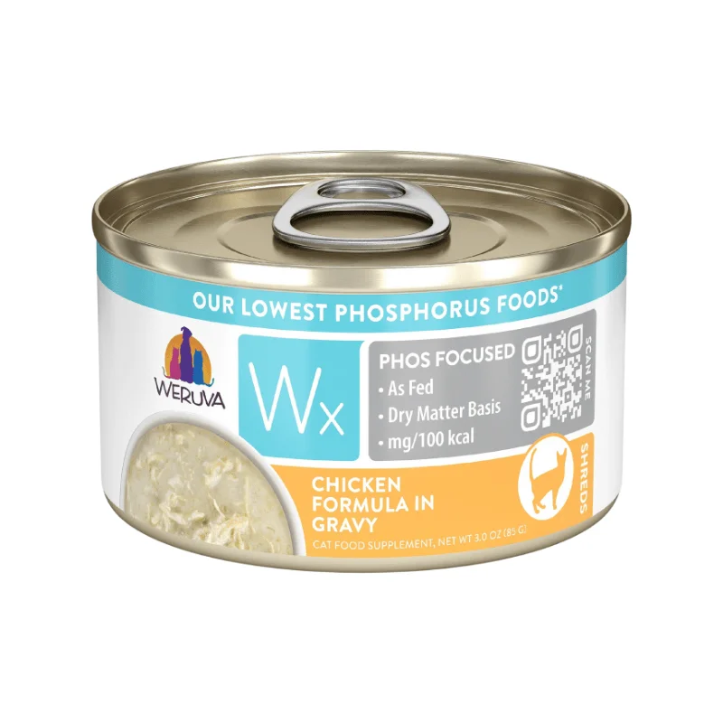 Canned Cat Food Supplement - Wx Phos Focused - Chicken Formula in Gravy - 3 oz