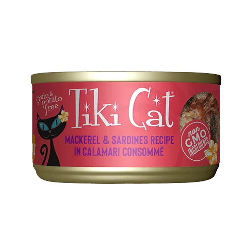 Canned Cat Food - Makaha GRILL - Mackerel & Sardines Recipe in Calamari Consommé