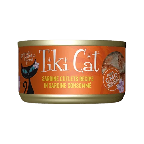 Canned Cat Food - Tahitian GRILL - Sardine Cutlets Recipe in Sardine Consommé