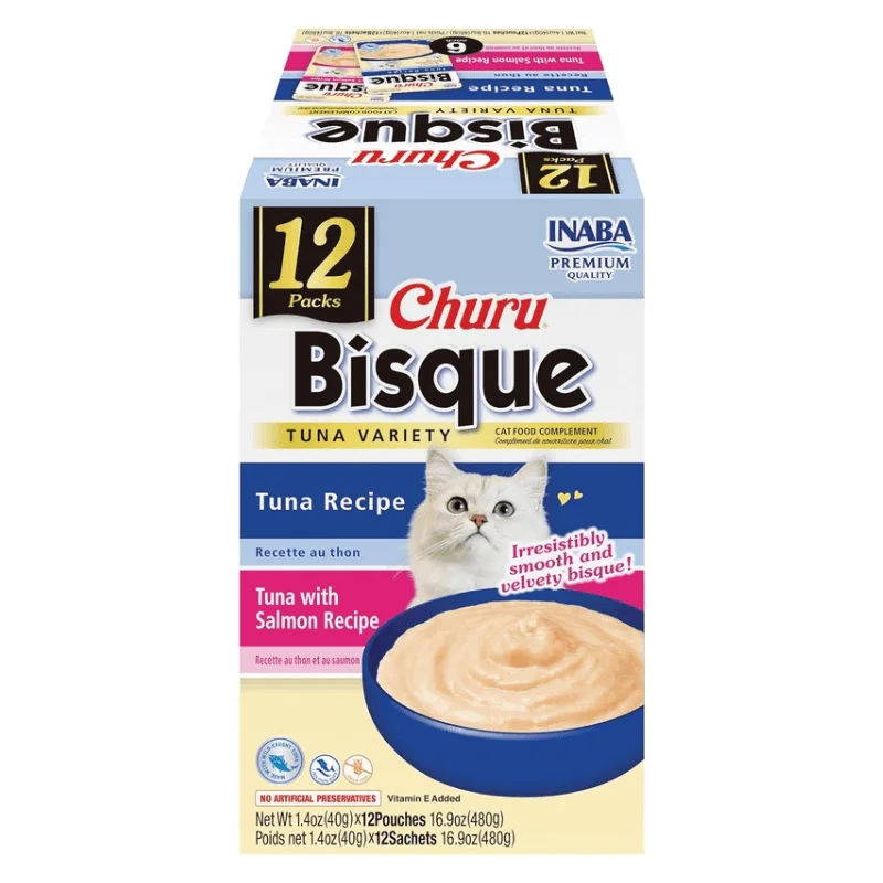 Creamy Cat Treat - CHURU BISQUE - Tuna Variety - 1.4 oz pouch, pack of 12