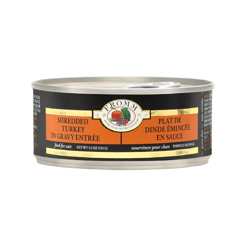 Canned Cat Food - FOUR STAR - Shredded Turkey in Gravy Entrée - 5.5 oz