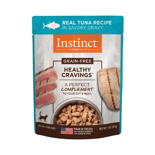 Wet Cat Food Topper - HEALTHY CRAVINGS - Real Tuna Recipe - 3 oz pouch