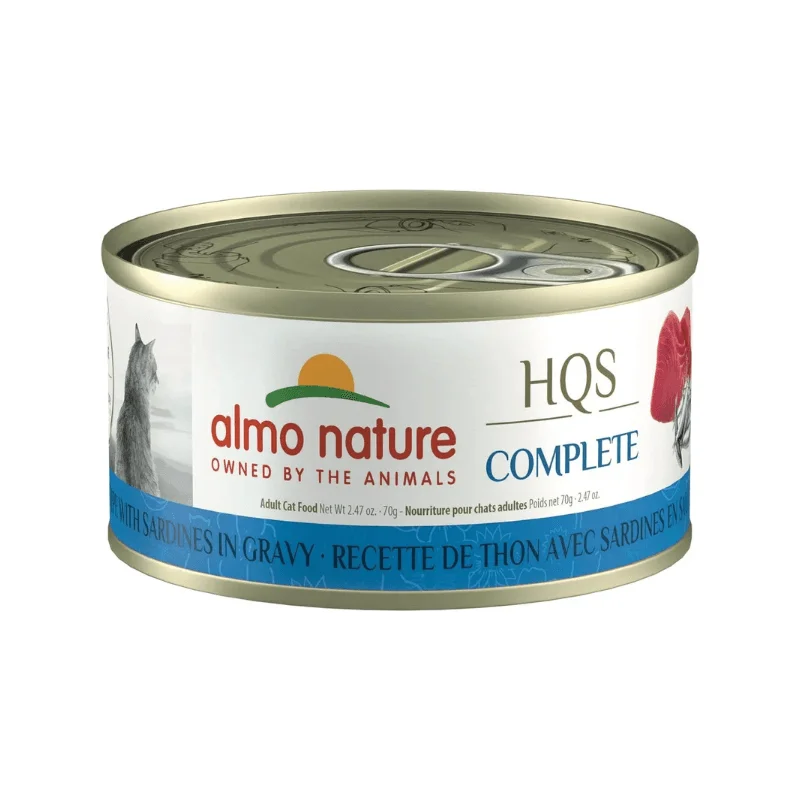 Canned Cat Food - HQS COMPLETE - Tuna Recipe with Sardines in Gravy - Adult - 2.47 oz