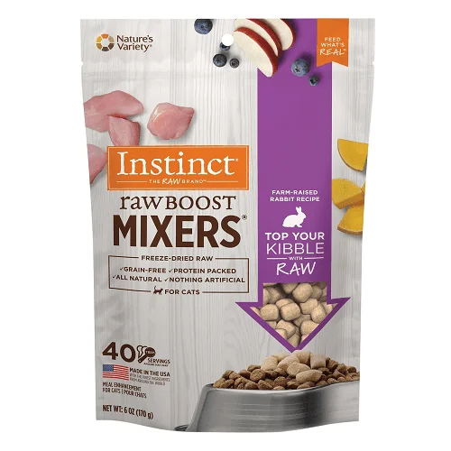 Freeze Dried Cat Food Topper - Raw Boost Mixers - Farm Raised Rabbit Recipe - 6 oz