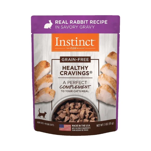 Wet Cat Food Topper - HEALTHY CRAVINGS - Real Rabbit Recipe - 3 oz pouch