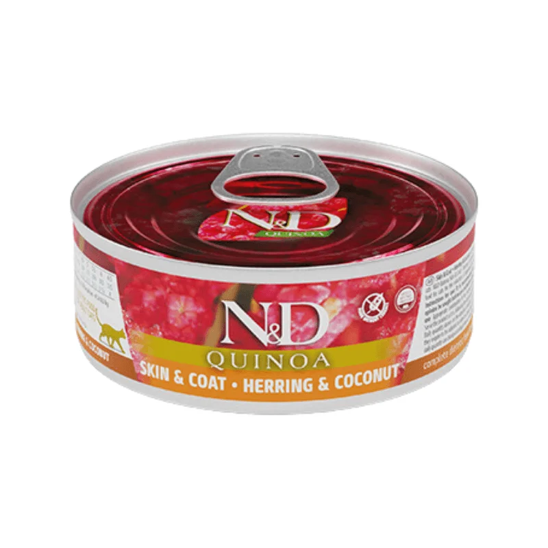 Canned Cat Food - N & D - QUINOA - Skin & Coat - Herring & Coconut - 2.8 oz