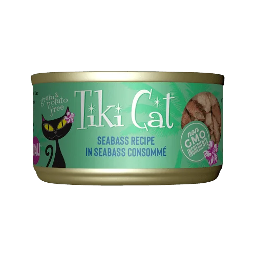 Canned Cat Food - Oahu LUAU - Seabass Recipe in Seabass Consommé