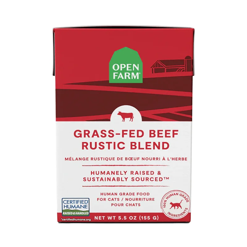 Wet Cat Food, Grass-Fed Beef Rustic Blend, 5.5 oz