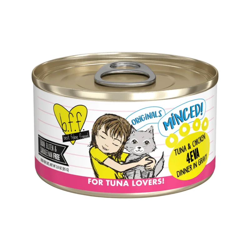 Canned Cat Food - BFF ORIGINALS Minced - 4Eva - Tuna & Chicken Dinner in Gravy