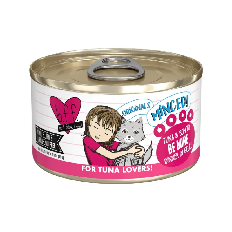 Canned Cat Food - BFF ORIGINALS Minced - Be Mine - Tuna & Bonito Dinner in Gelée