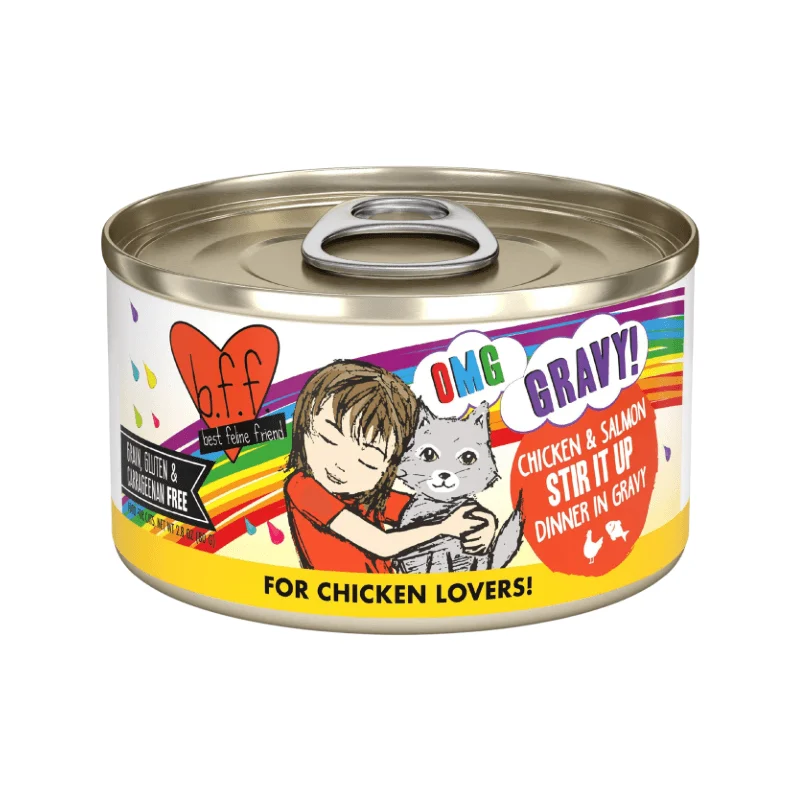 Canned Cat Food - BFF OMG - Stir It Up - Chicken & Salmon Dinner in Gravy